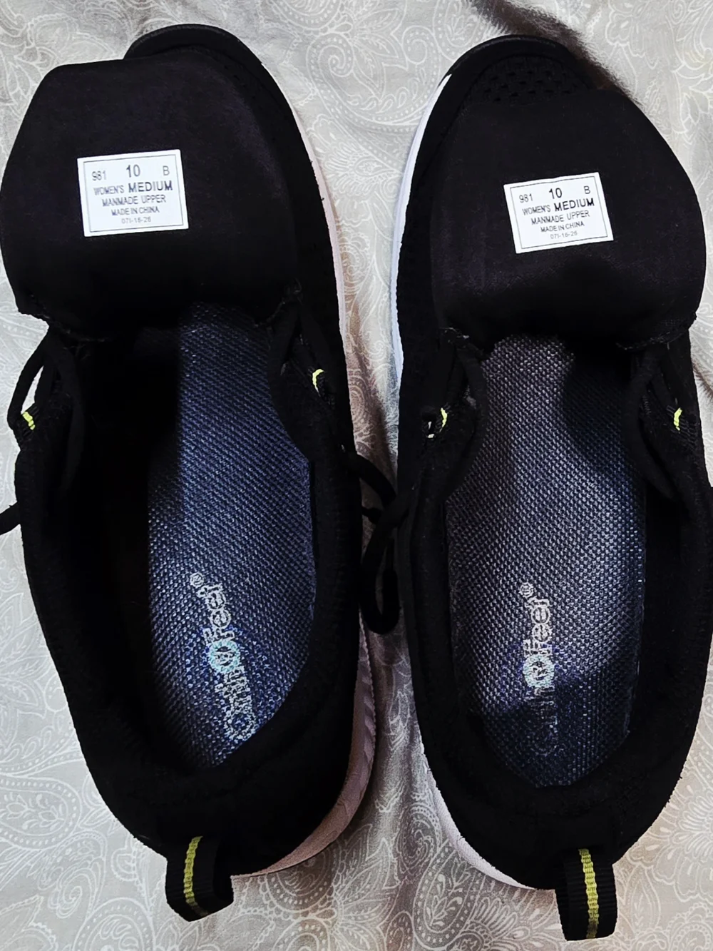 Orthofeet Coral 981 Biofit Women's Black Knit Athletic Sneakers Shoes Size 10 B